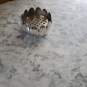 Reed & Barton Silver plate lotus floral frog 4.5in